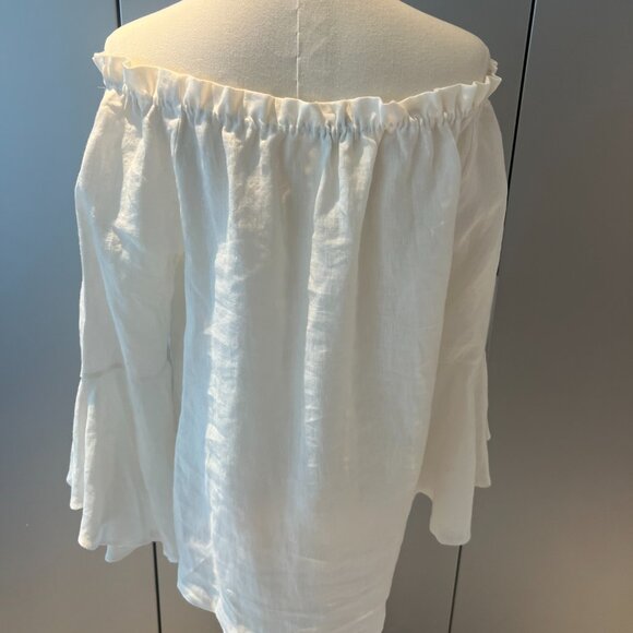 White Linen Blouse - Picture 2 of 4